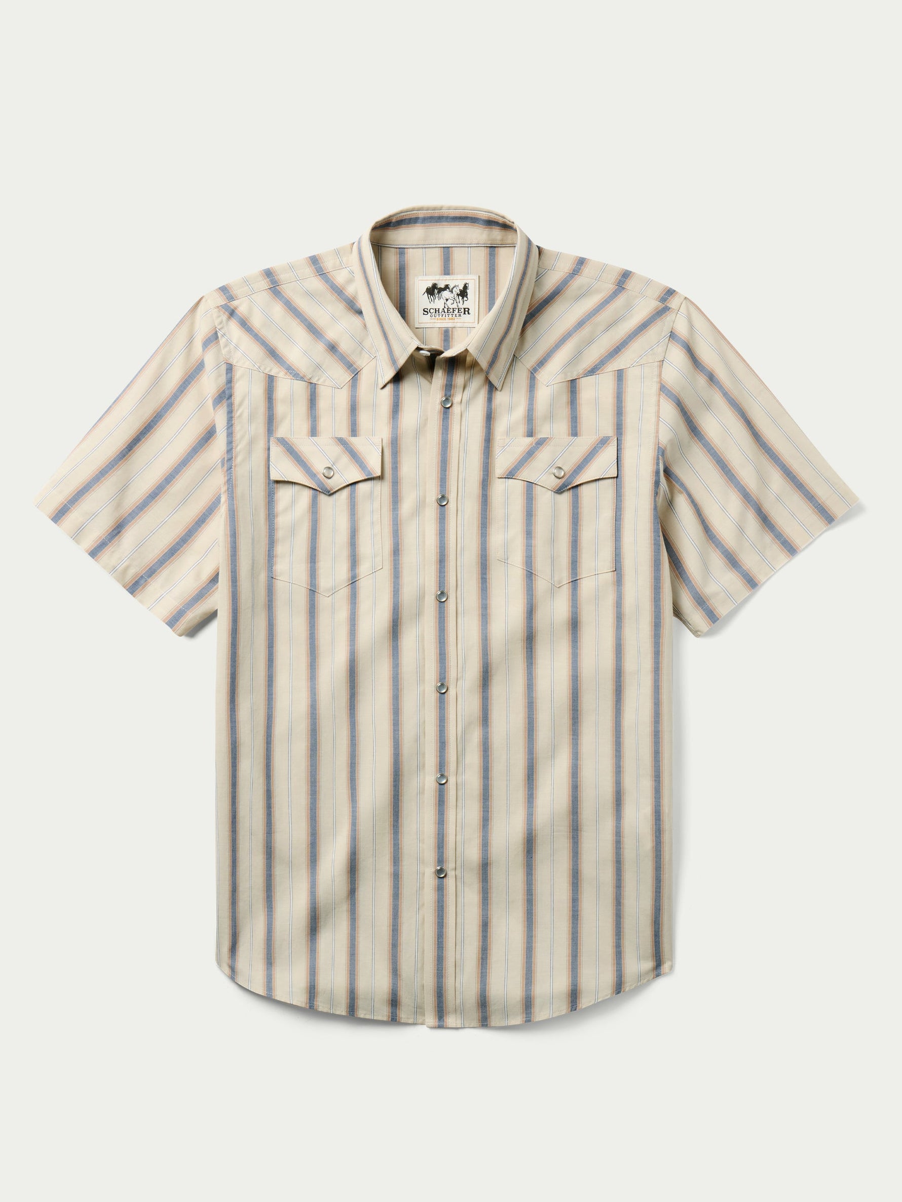 Schaefer Mens Short Sleeve Vintage Cotton mens perfect western shirt in white with button down front pockets in a long sleeve shirt at boltranchstore.com free shipping western hondo