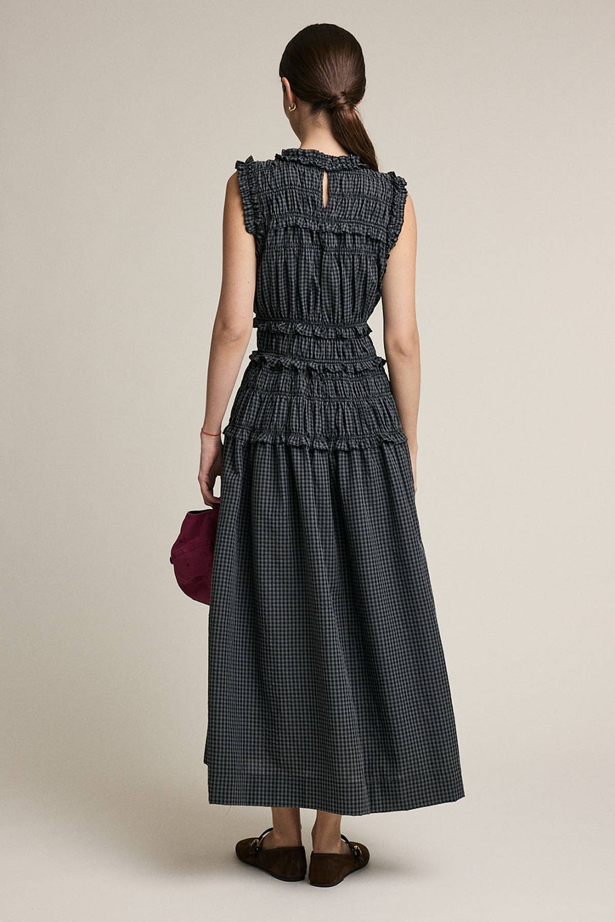 Collins Ruffle Plaid Dress