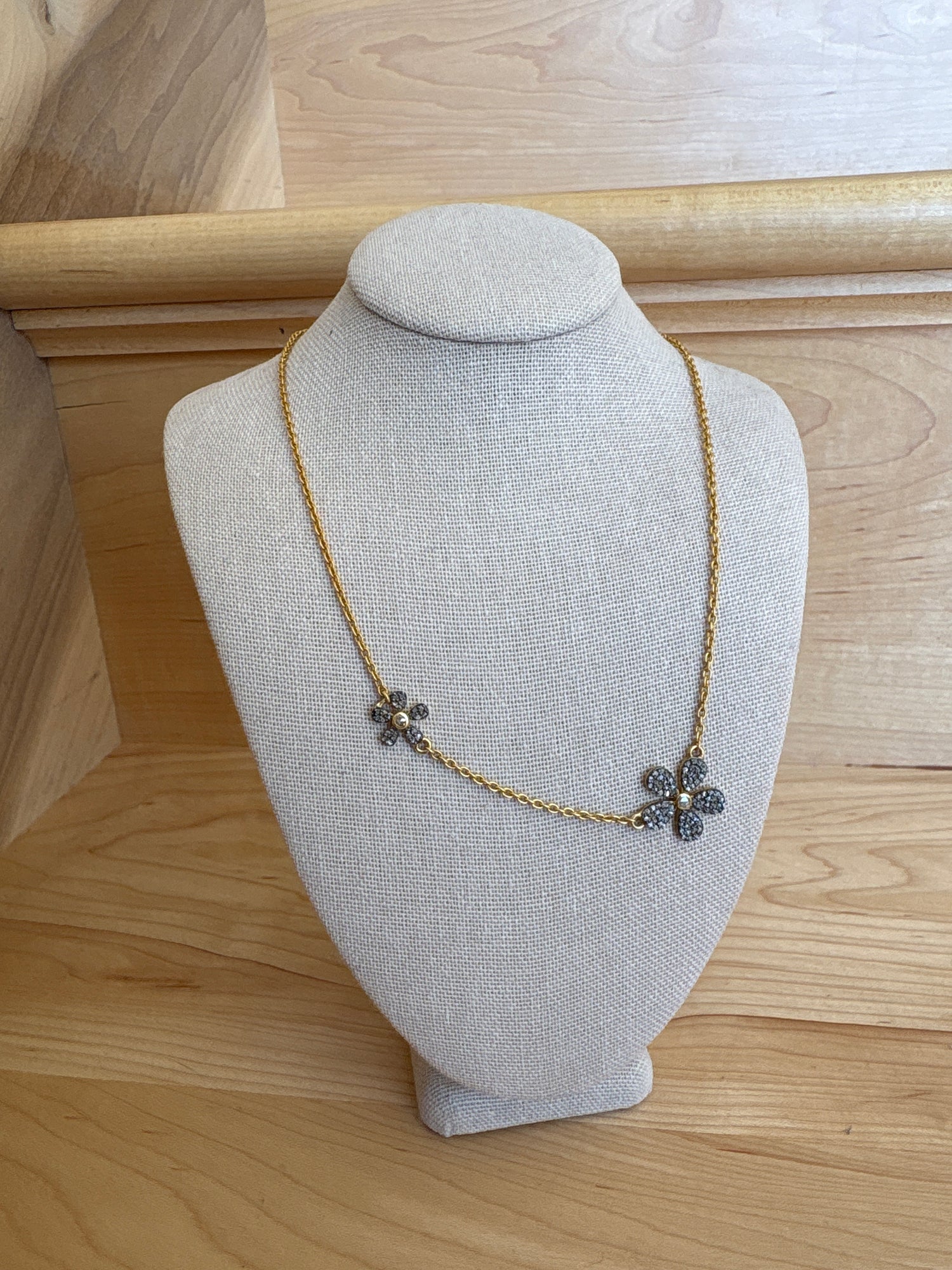 Makhala Mixed Metal Diamond Flower Necklace