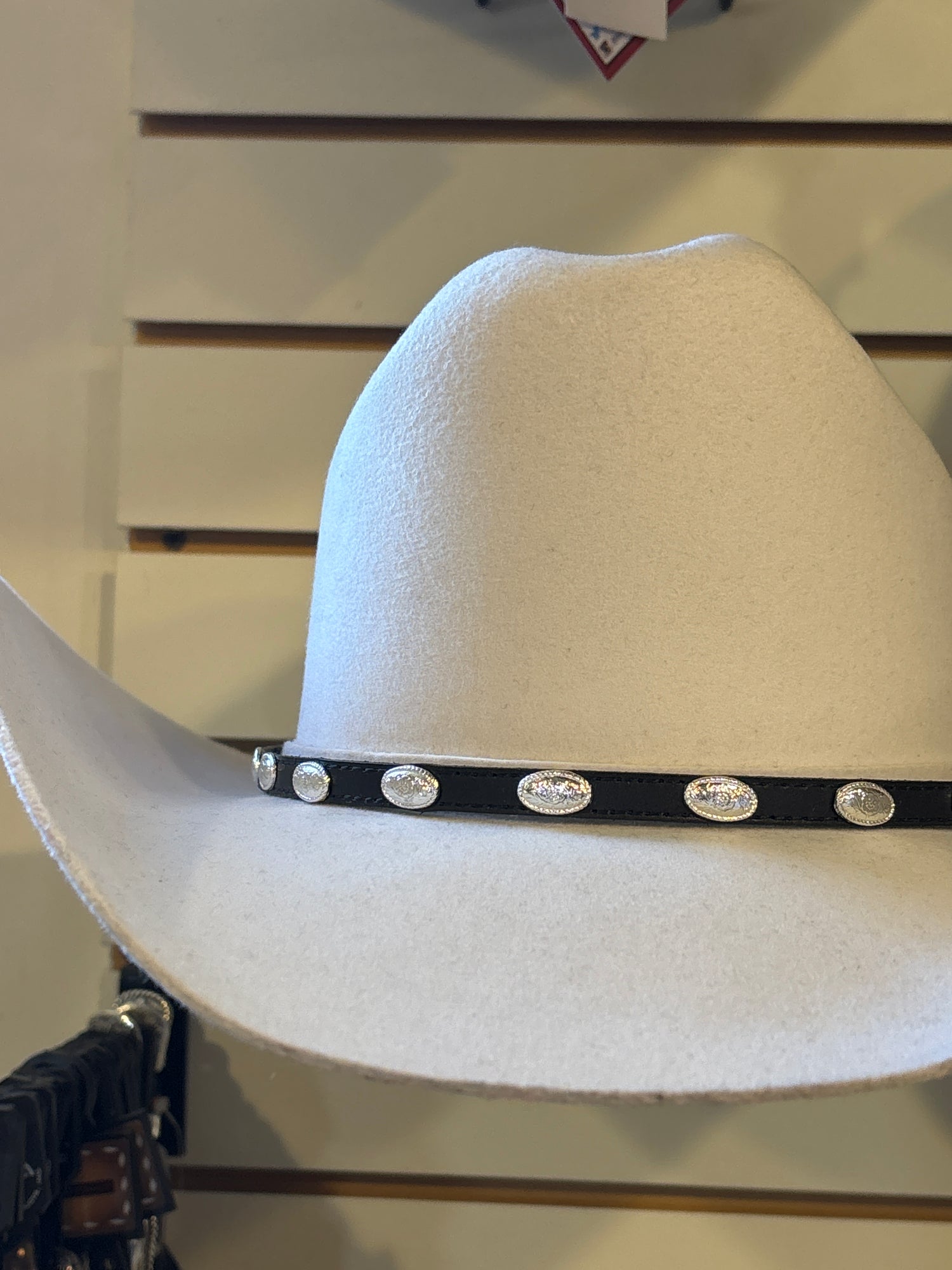 Black Concho Leather Hatband