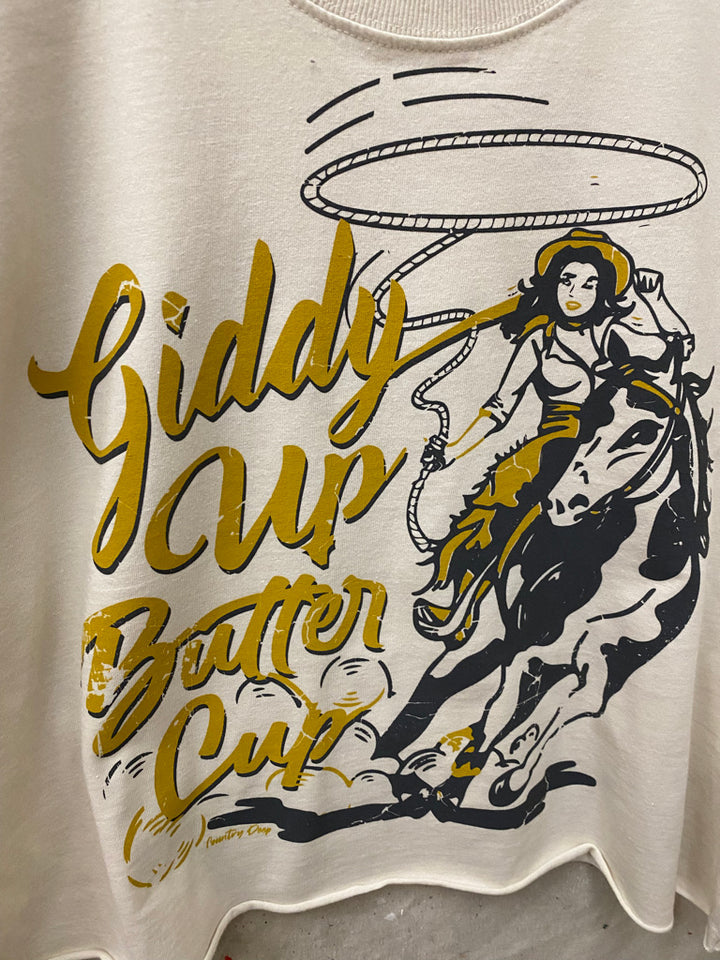 Giddy Up Butter Cup Crop Tee