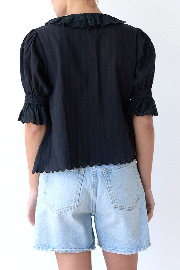 Vera V Neck Ruffle Blouse