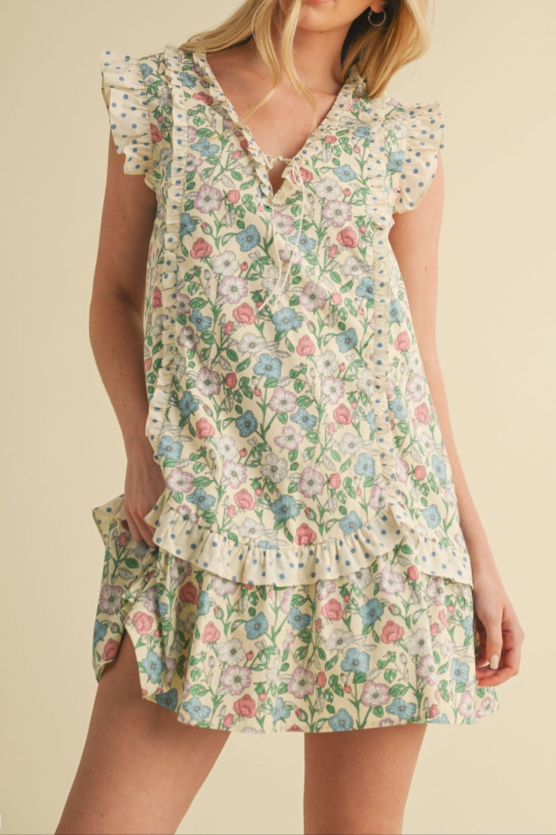 Luna Ruffle Babydoll Mini Dress