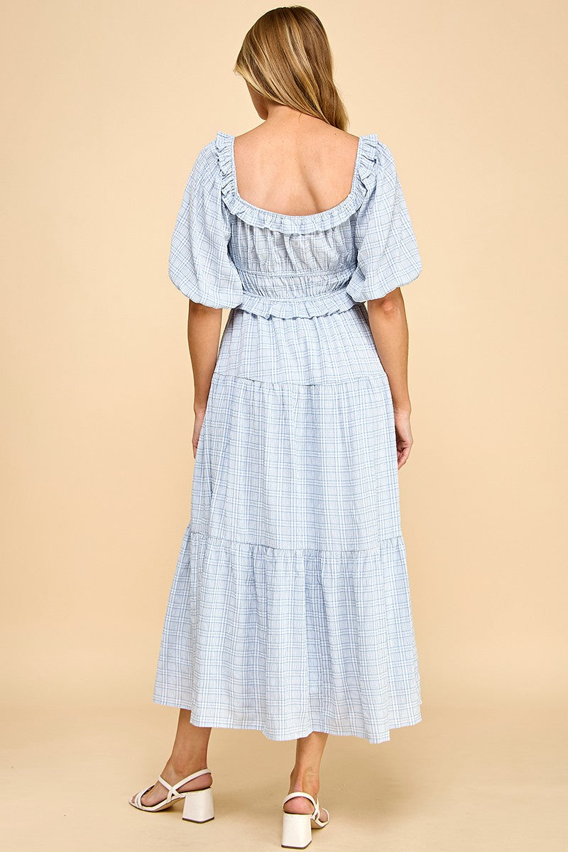 Maxi Gingham Rosalyne Dress
