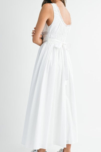 Lucy Lace Gathered Midi Dress