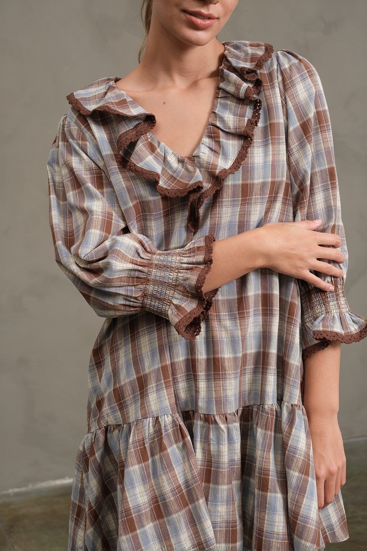 Vida Vintage Ruffle Babydoll Dress