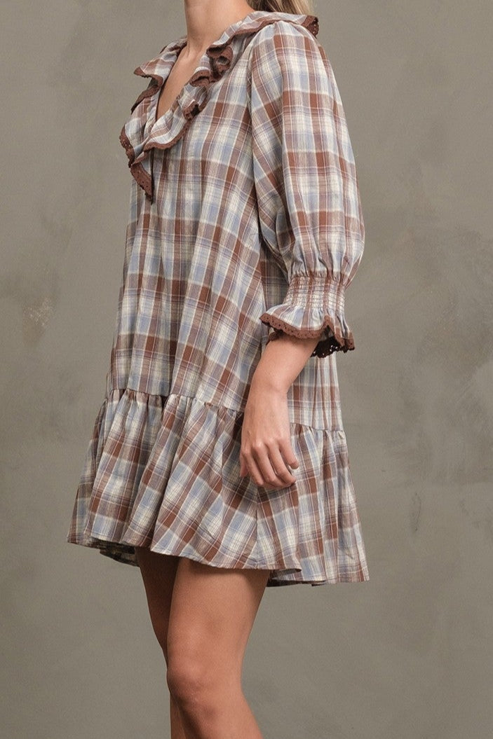 Vida Vintage Ruffle Babydoll Dress