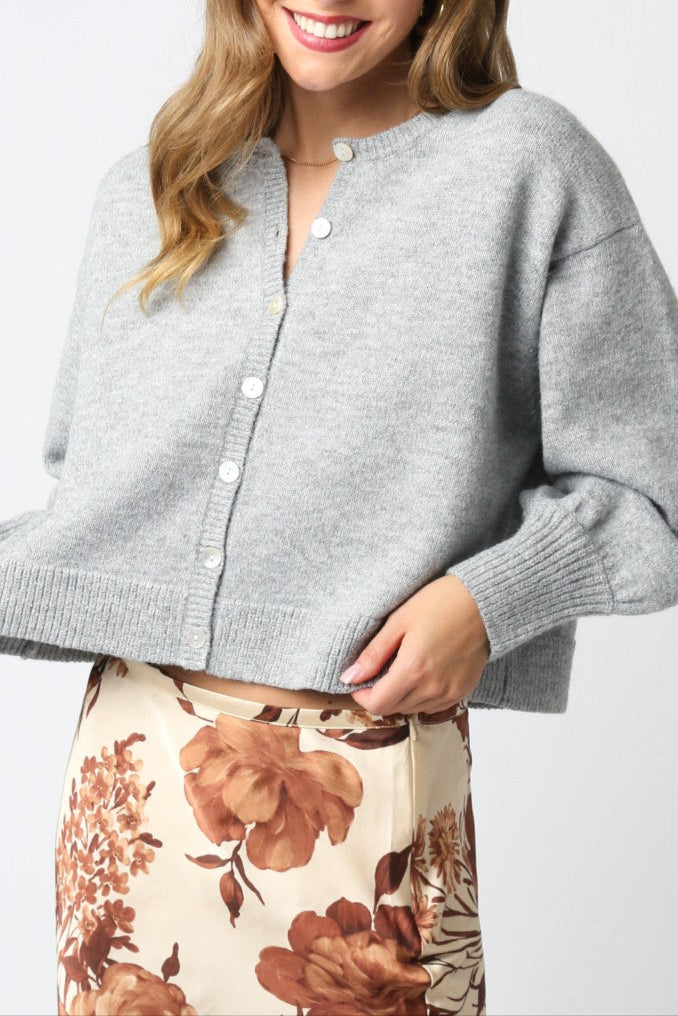 Lina Knit Top Cardigan JT2025-18 womens gray brown ecru sweater at Boltranchstore.com womens fall clothing