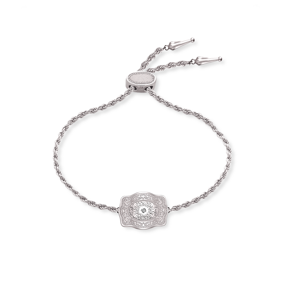 Ultra Mini Belt Buckle Bracelet Amelia Rose in Silver womens jewelry gift cowgirl western attire at Boltranchstore.com
