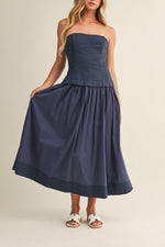Collette Dress navy womens formal gown cocktail dress strapless pretty wedding guest bridesmaid dress party Boltranchstore.com free shipping