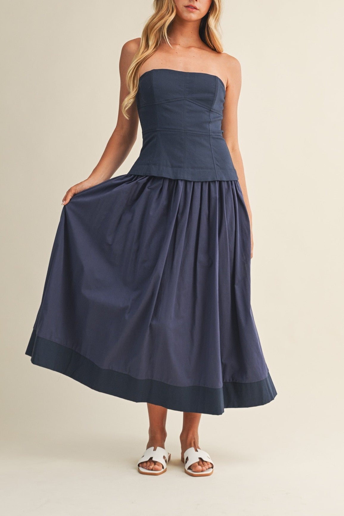 Collette Dress navy womens formal gown cocktail dress strapless pretty wedding guest bridesmaid dress party Boltranchstore.com free shipping