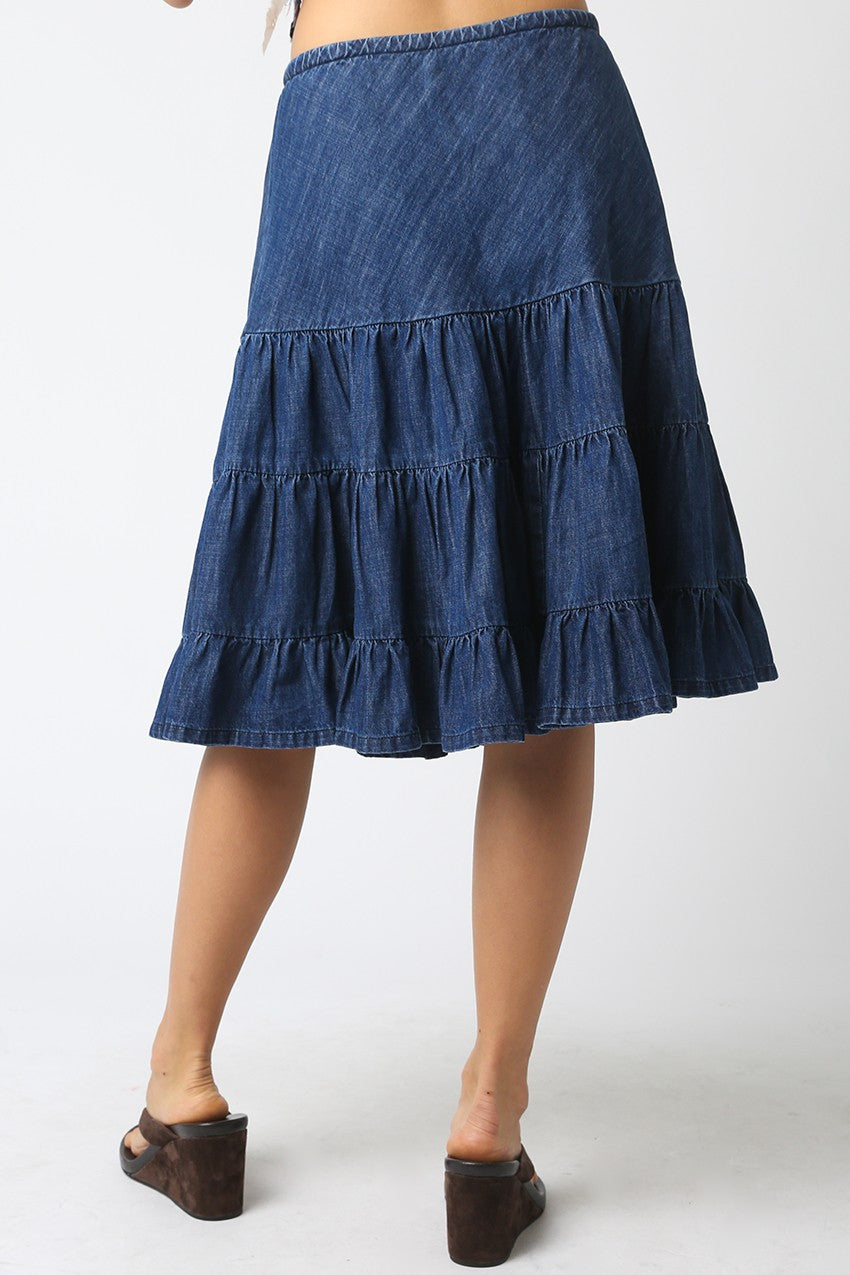 Jennifer Ruffle Denim Skirt