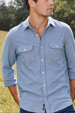 Hero Solid Twill Knit Flannel Shirt flag and anthem mens long sleeve top at Boltranchstore.com free shipping