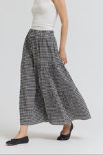 Tabitha Gingham Skirt womens tiered gingham skirt black midnight skirt western fashion Boltranchstore.com Free Shipping