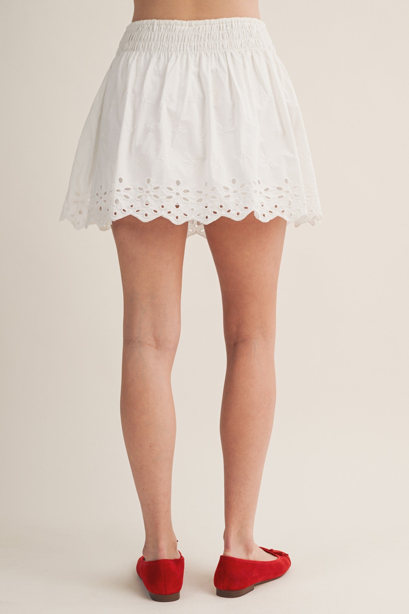 Eileen Eyelet Embroidered Skort