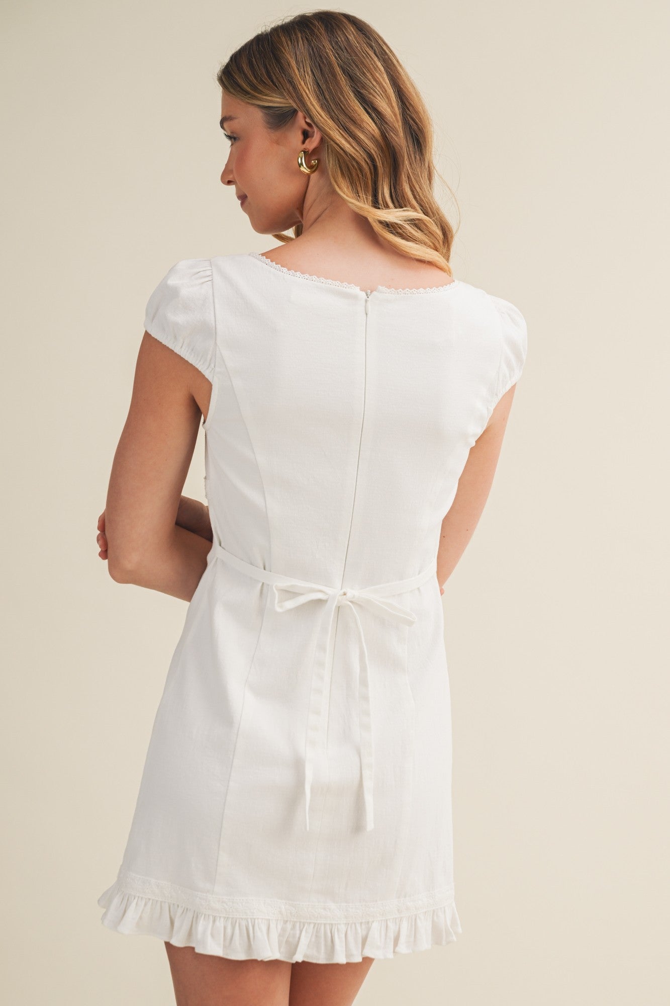 Maklee Mae Eyelet Trimmed Stretch Dress