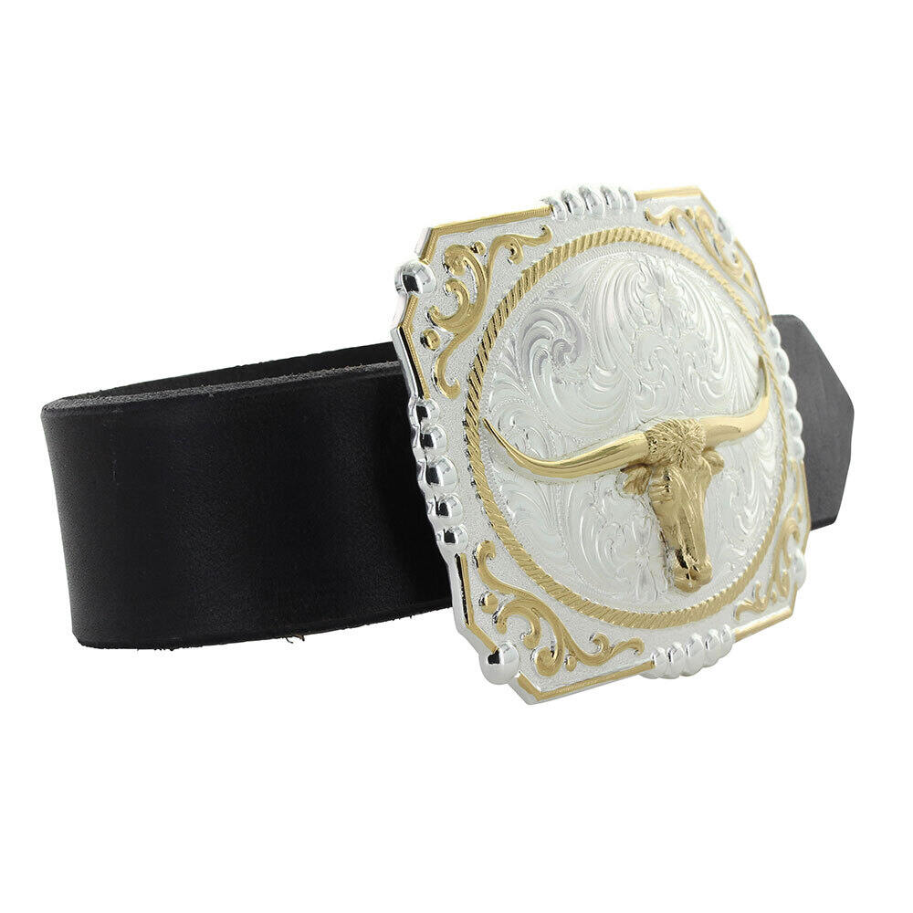 Montana Silversmiths Cowboy Cameo Buckle with Longhorn