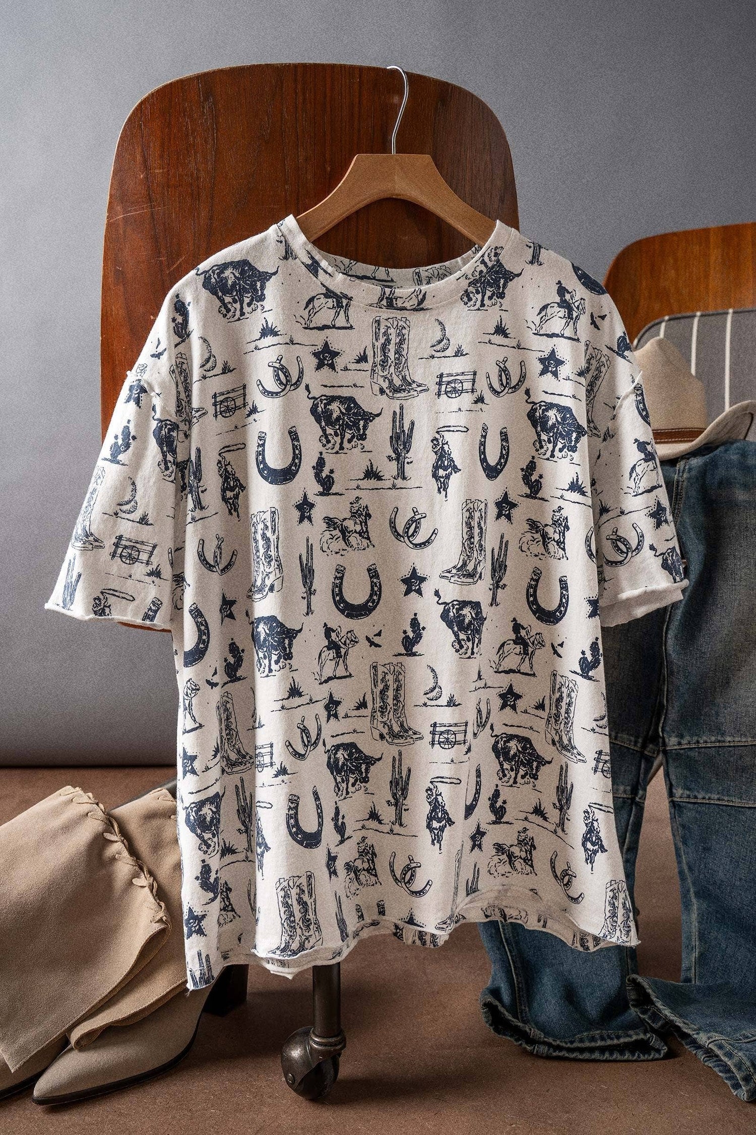 Western Graphic Print Relaxed Fit Tee