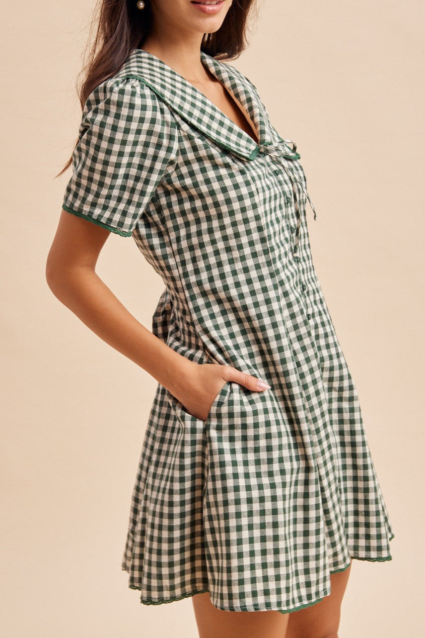 Gigi Gingham Sailor Collar Dress