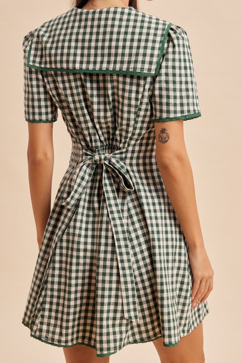 Gigi Gingham Sailor Collar Dress