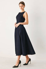 Flying Tomato Denim Midi Dress back zipper closure for a clean fitted look Kamas