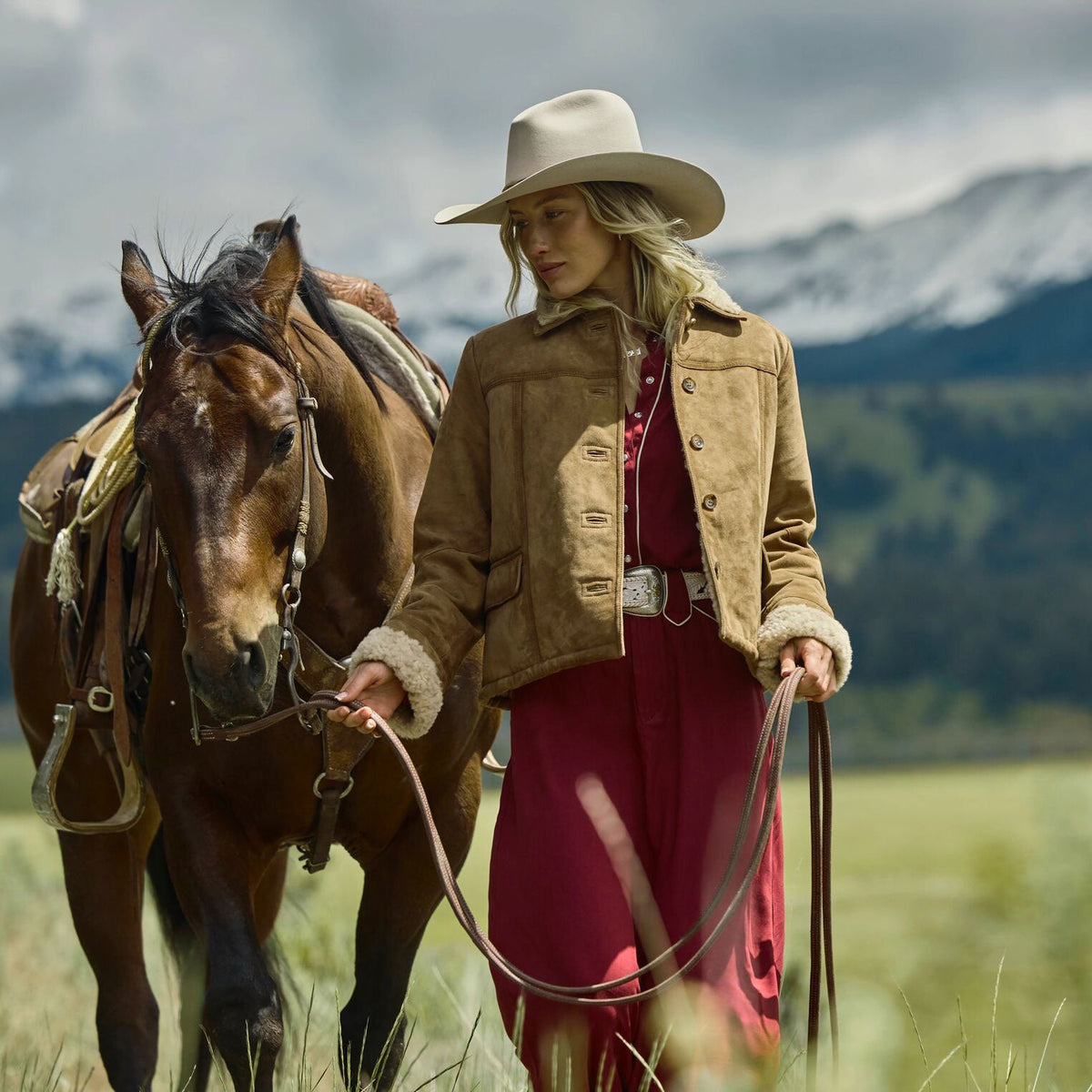 Stetson Twill Western Skirt Wine keystone belt loops made to show off a western belt Park City