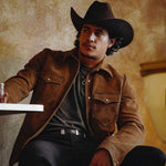 Stetson Mens Roughout Suede Brown Shirt Jacket classic shirt jacket fit for everyday ranch wear in Kamas