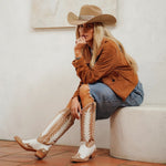 Stetson Golden Valley Cowboy Hat Buck western fashion hat worn with boho layers for a night out in Park City