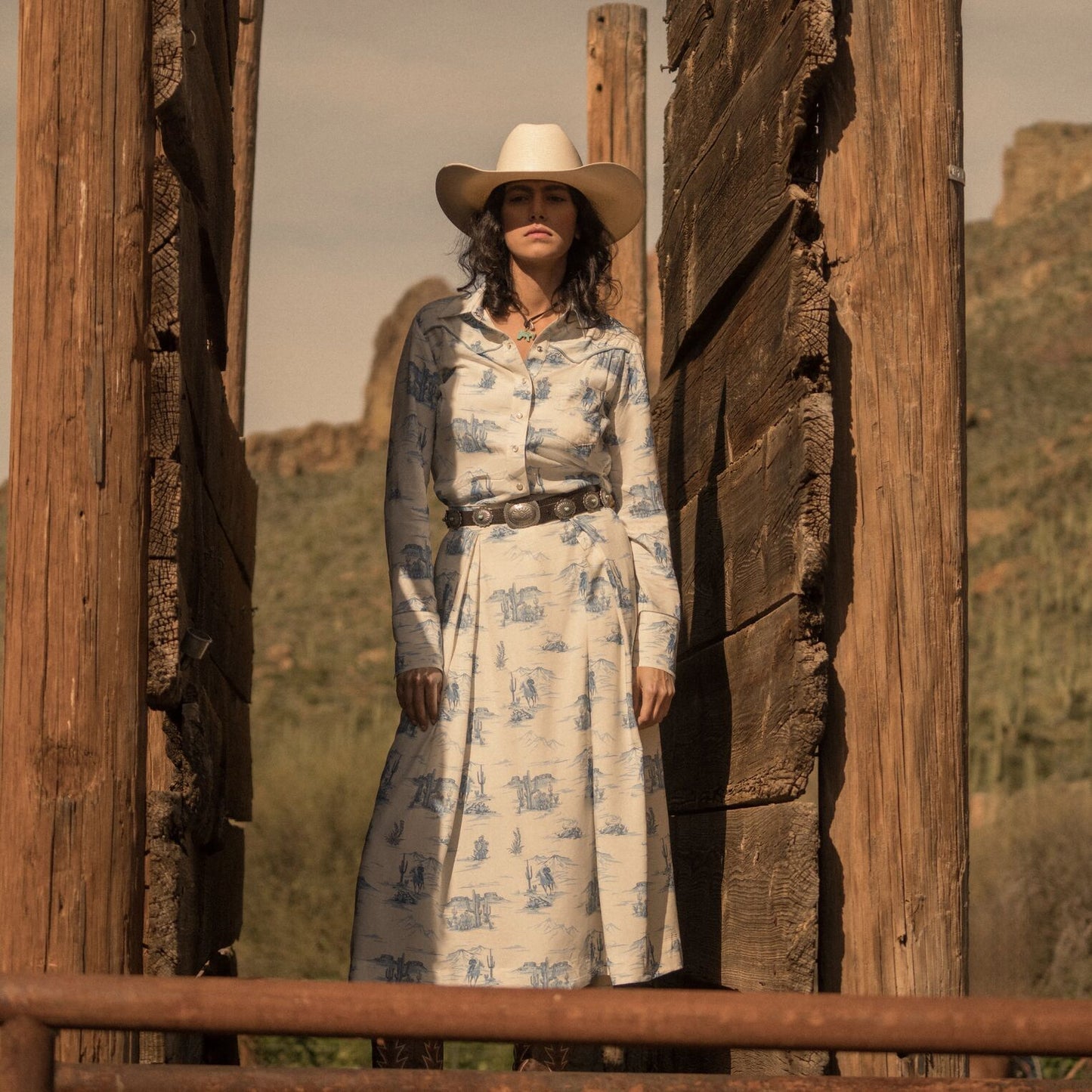 Stetson Womens Indigo Trail Print Shirt