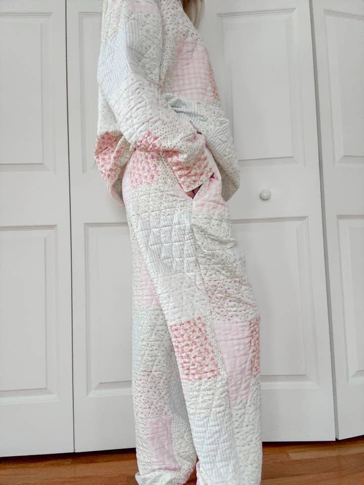 Quilted Pastel Joggers womens loungewear matching set sweatpants Boltranchstore.com free shipping