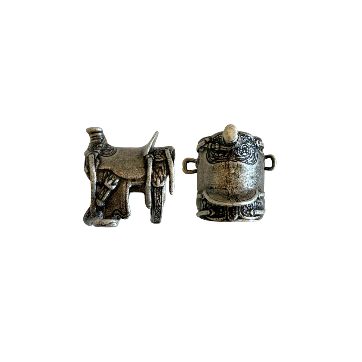 Fringe Slide Saddle Tramp artisan brass with an antiqued silver patina western clothing