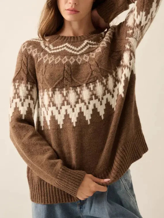 Alpine Knit Raglan Sleeve Sweater