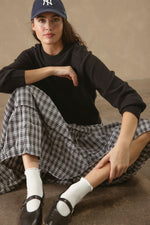 27 Miles Malibu Alyson Cropped Cashmere Crewneck Black layers over flowy dresses for rodeo season in Kamas