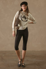 27 Miles Malibu Colt Cashmere Sweater with Horse Graphic contrast black and white cuffs with a western touch cowgirl style