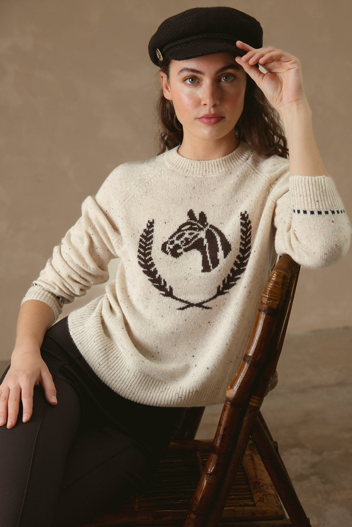 27 Miles Malibu Colt Cashmere Sweater with Horse Graphic western inspired pullover womens western clothing Kamas