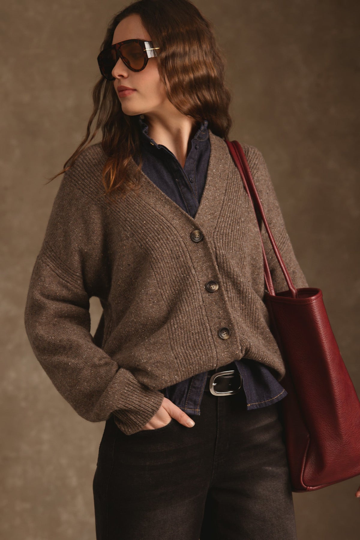 27 Miles Malibu Noriko Cashmere Cardigan with Horse Shoe Graphic lucky horseshoe design for rodeo season in Kamas