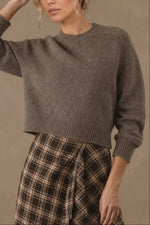 27 Miles Malibu Alyson Cropped Cashmere Crewneck Root root colorway pure cashmere crewneck womens western boutique Utah SKU ALYSONROT Boltranchstore.com
