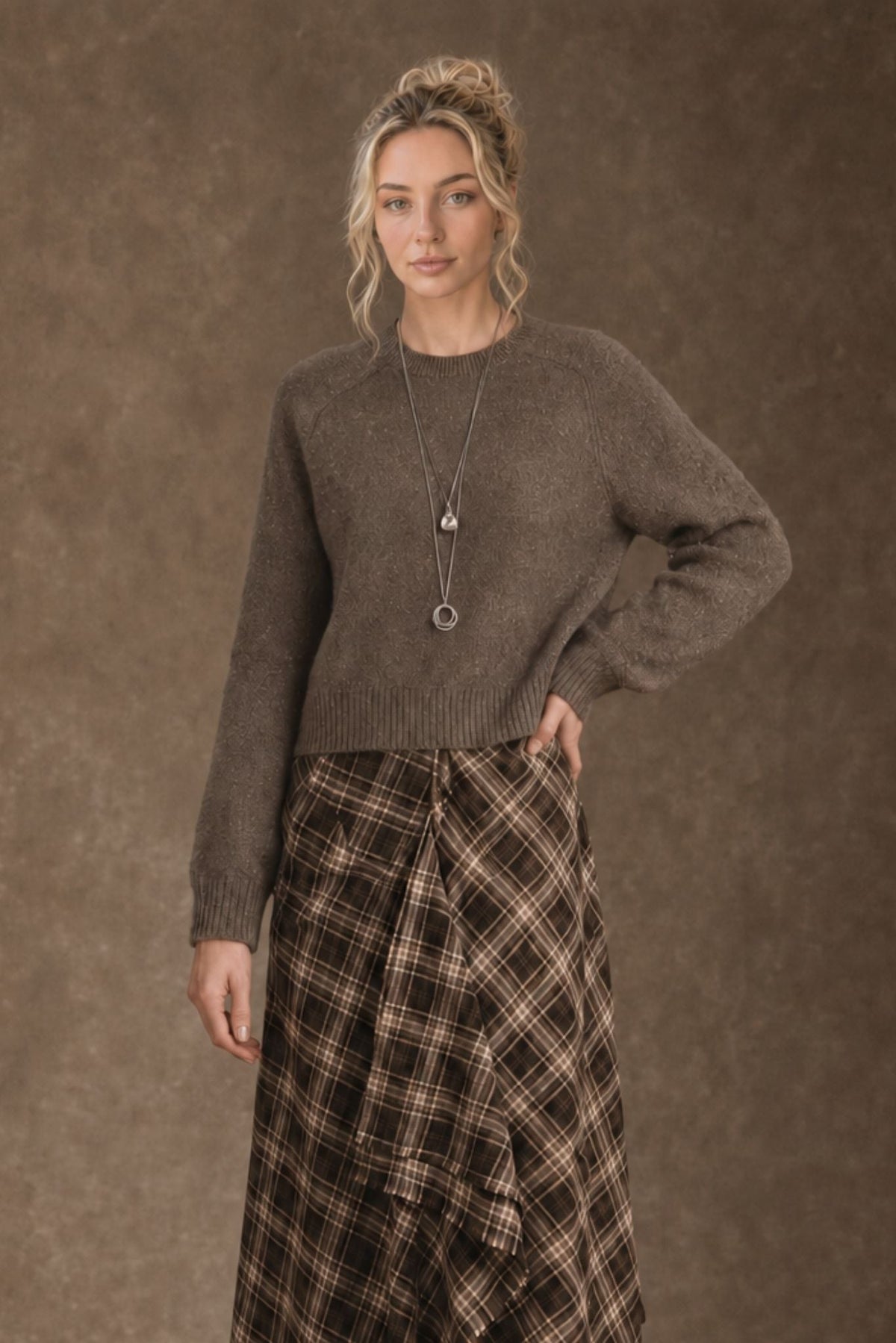 27 Miles Malibu Alyson Cropped Cashmere Crewneck Root easy over flowy dresses for rodeo days in Kamas