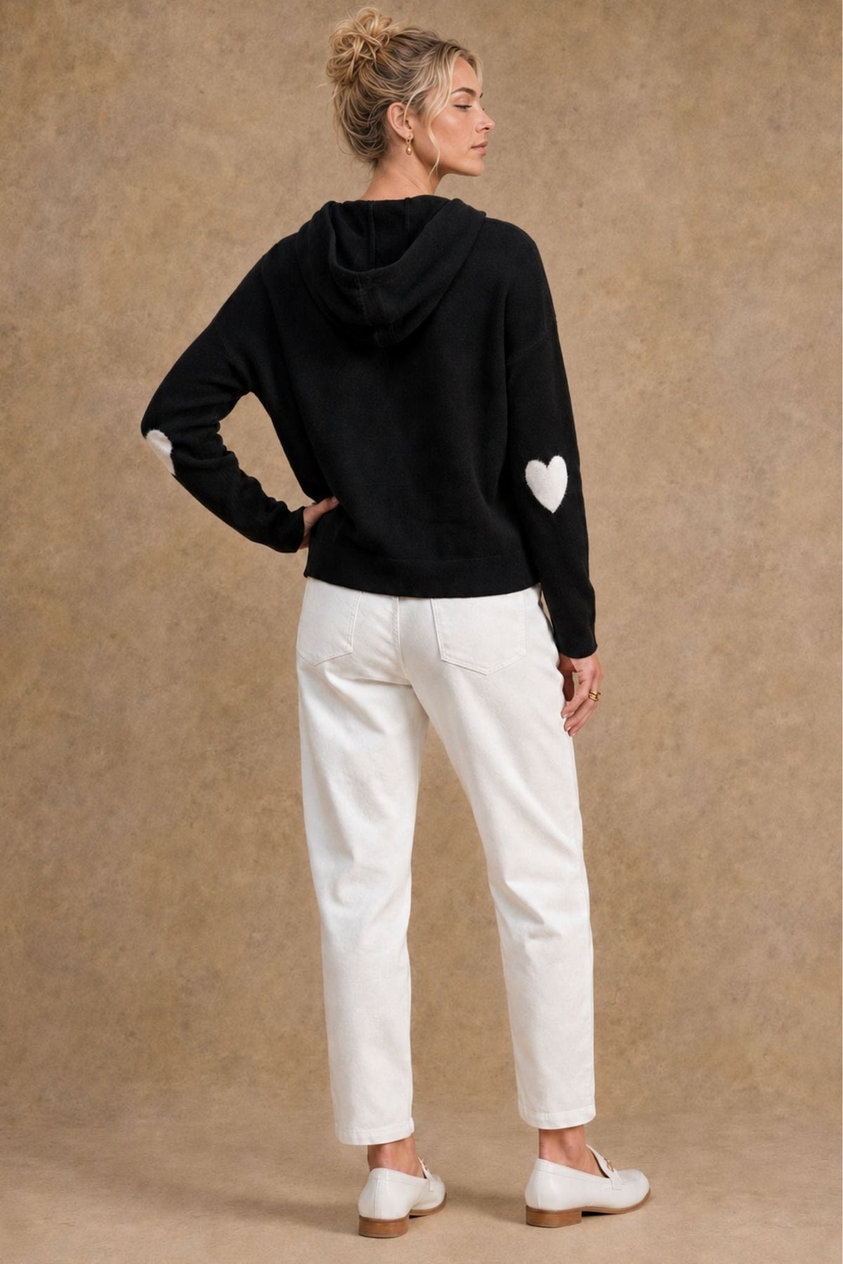 27 Miles Malibu Reva Cashmere Contrast Heart Pullover Hoodie casual cashmere layer for rodeo weekends Utah
