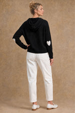 27 Miles Malibu Reva Cashmere Contrast Heart Pullover Hoodie casual cashmere layer for rodeo weekends Utah