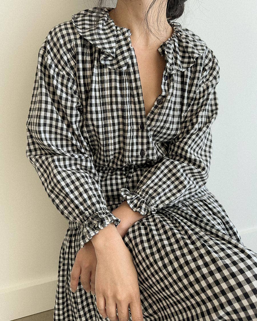 Nesaea Prairie Noir Gingham Blouse