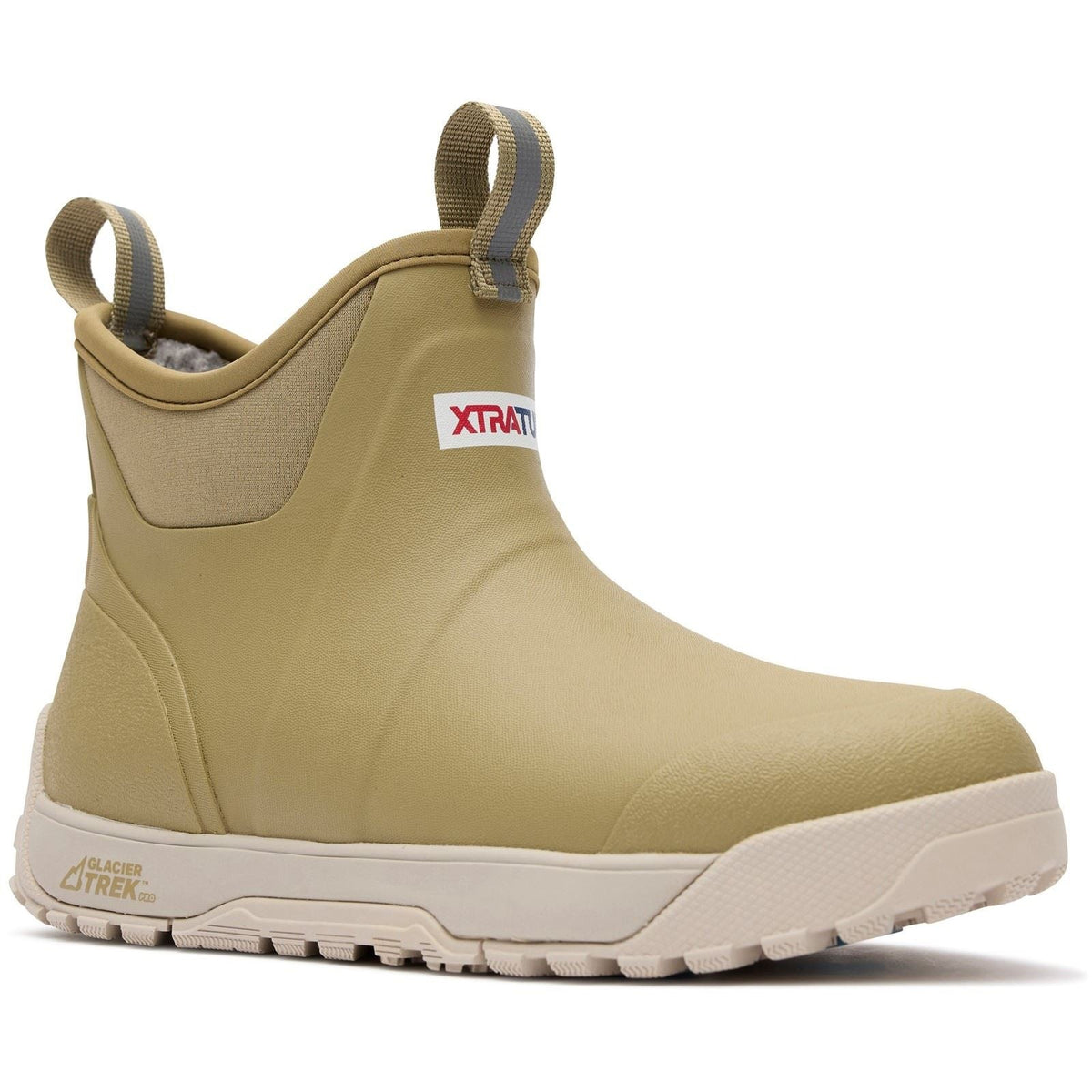 XTRATUF Womens Ice Fleece Lined Ankle Deck Boot Sea Kelp waterproof pull on silhouette with front and back pull loops ranch wear Kamas