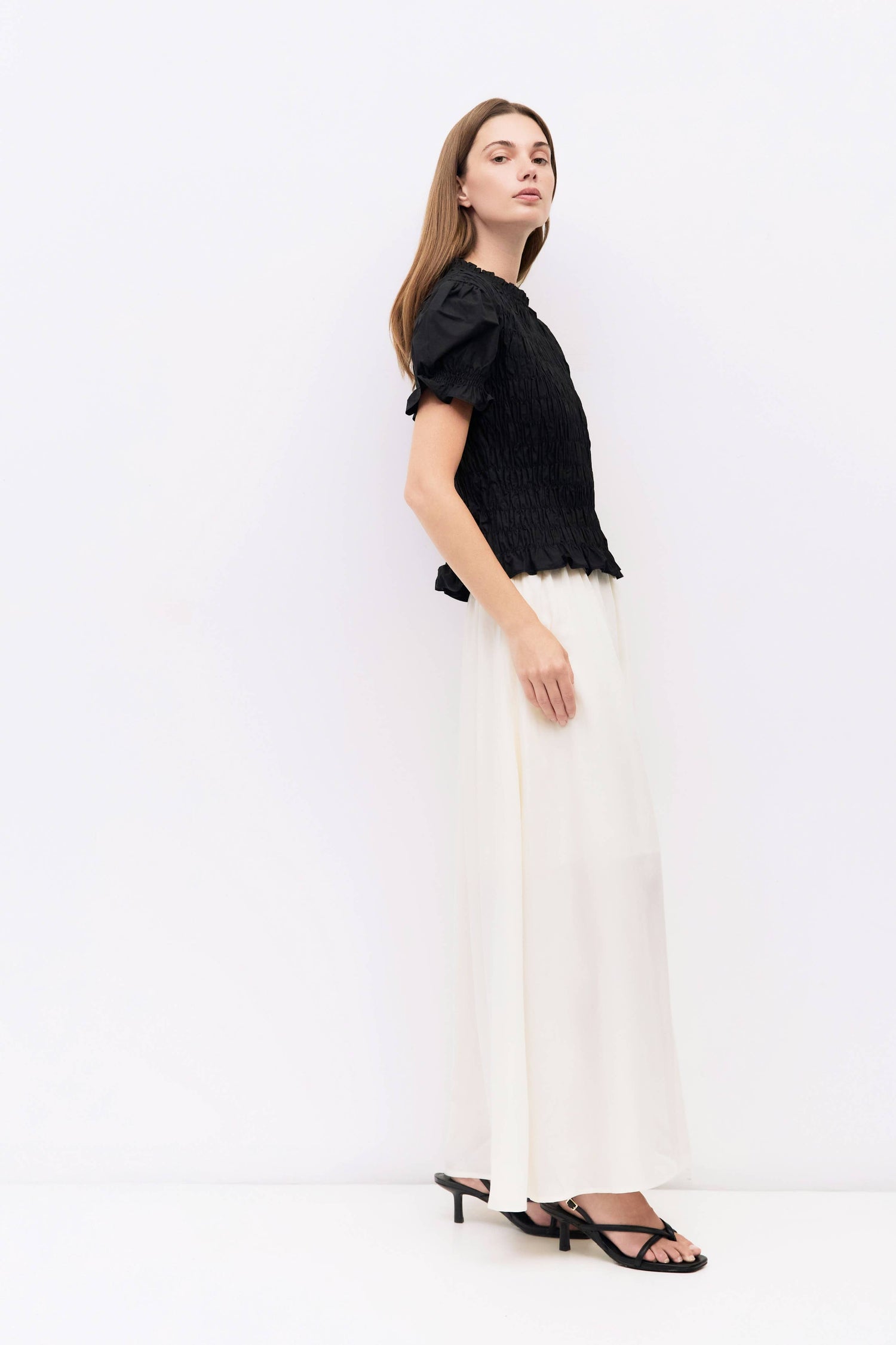 The Bristol Top Smocked Puff Sleeve Blouse