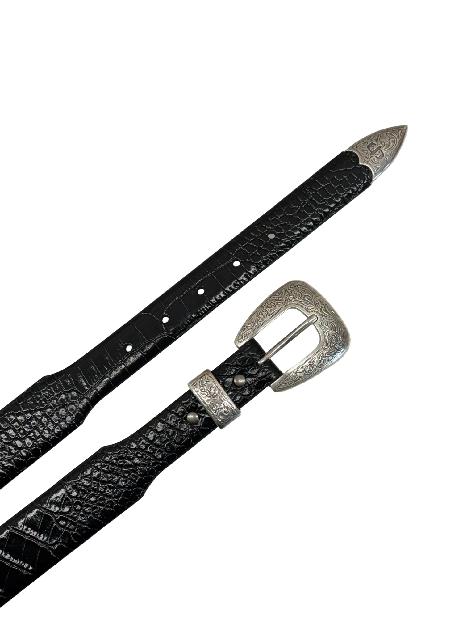 Stetson Croco Print Tapered Belt