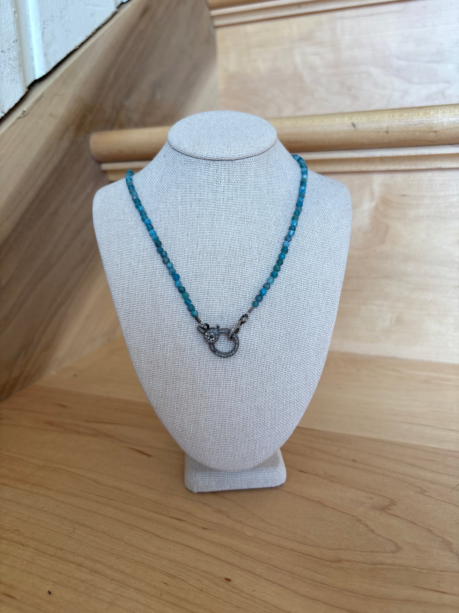 Makhala Blue Apatite Diamond Closure