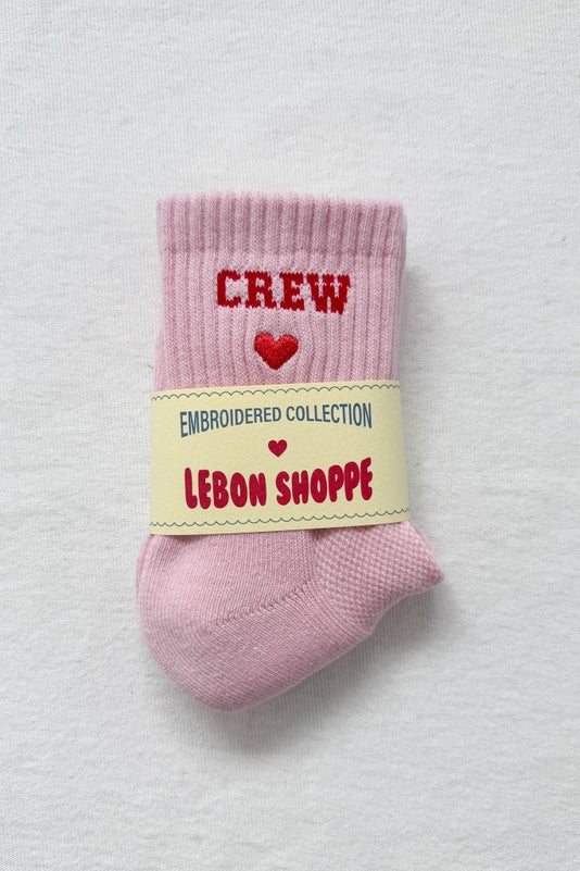 Le Bon Embroidered Crew Socks