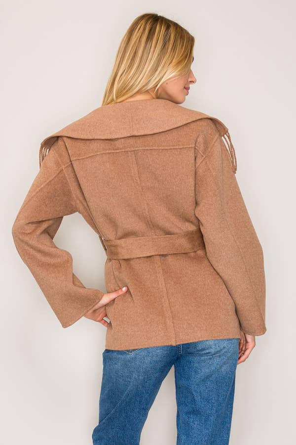Utah womens fashion Wool Fringe Wrap Jacket C2047 Boltranchstore.com free shipping