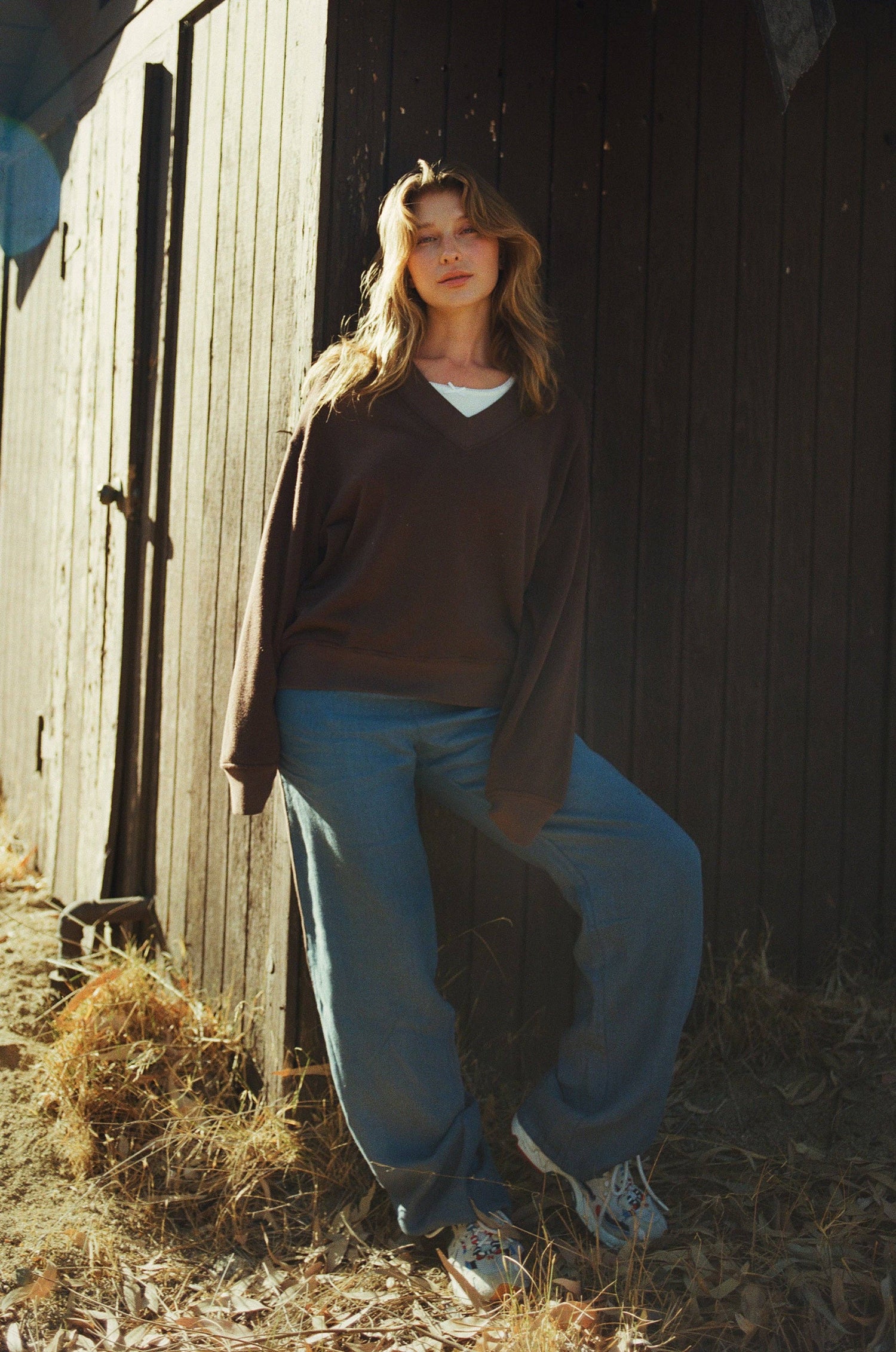 Linen Track Pant in Ocean