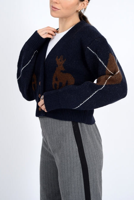 Galswintha Long Sleeve V Neck Cardigan