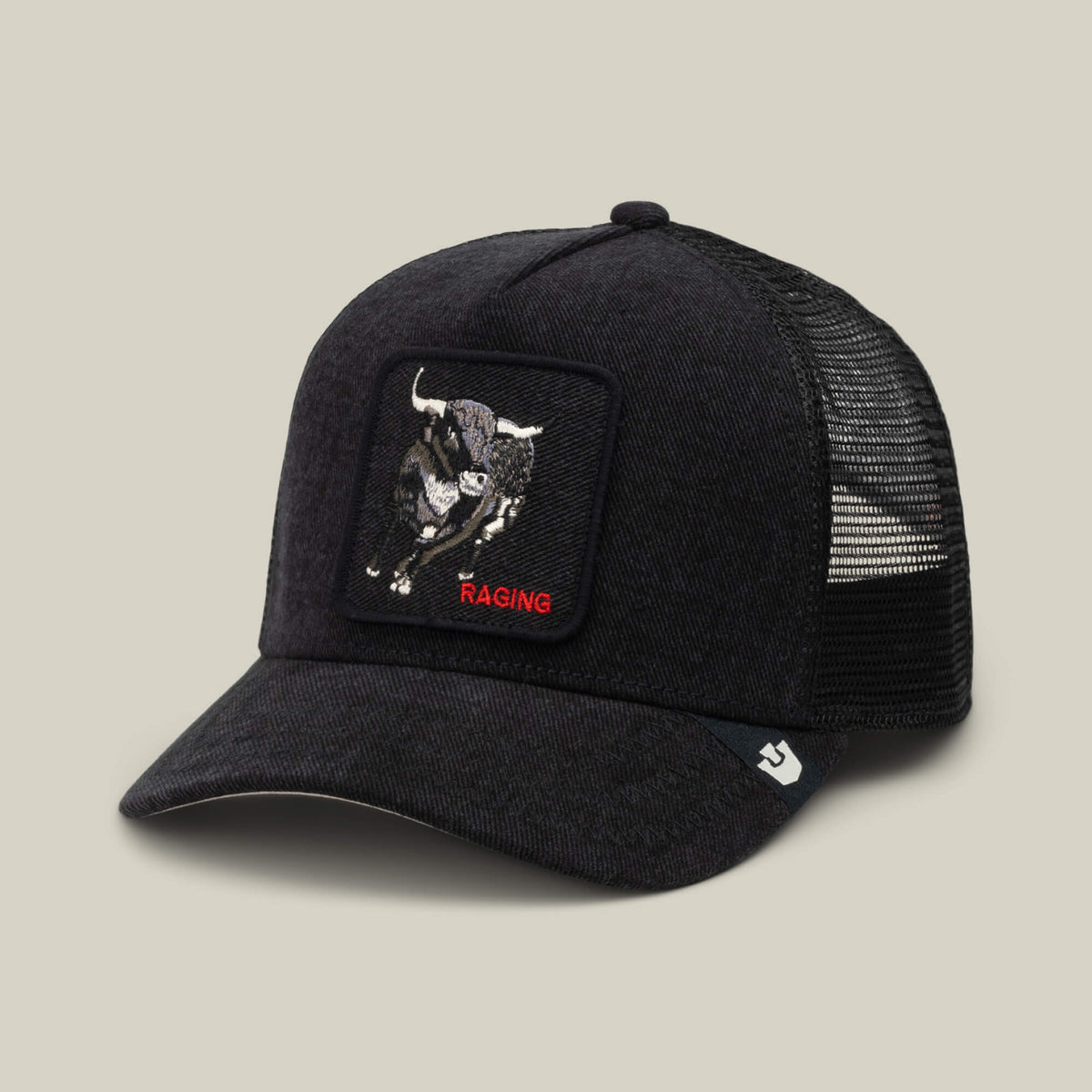 Goorin Bros Denim Raging classic trucker silhouette with a structured front and precurved brim cowgirl style